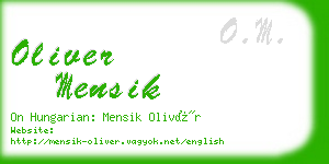 oliver mensik business card